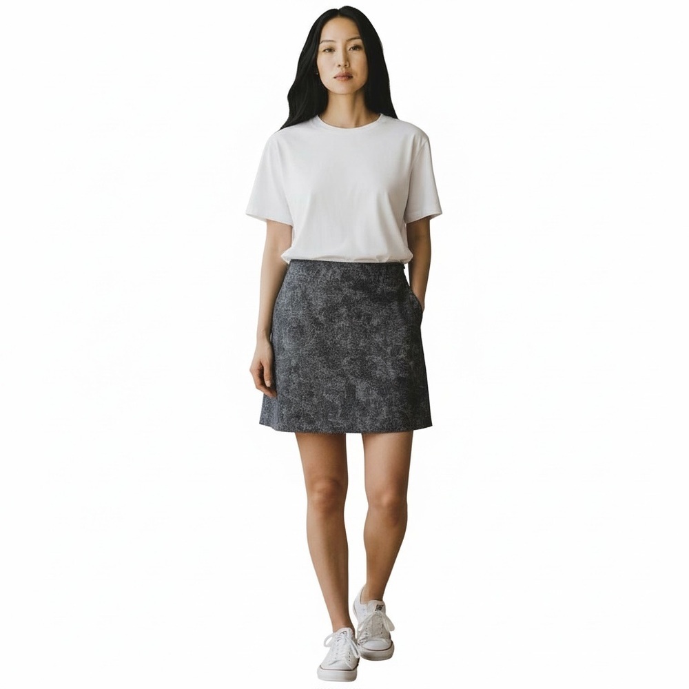 𝅺cloudveil skort pullon stretch waistband zipped side pocket grey black size M
